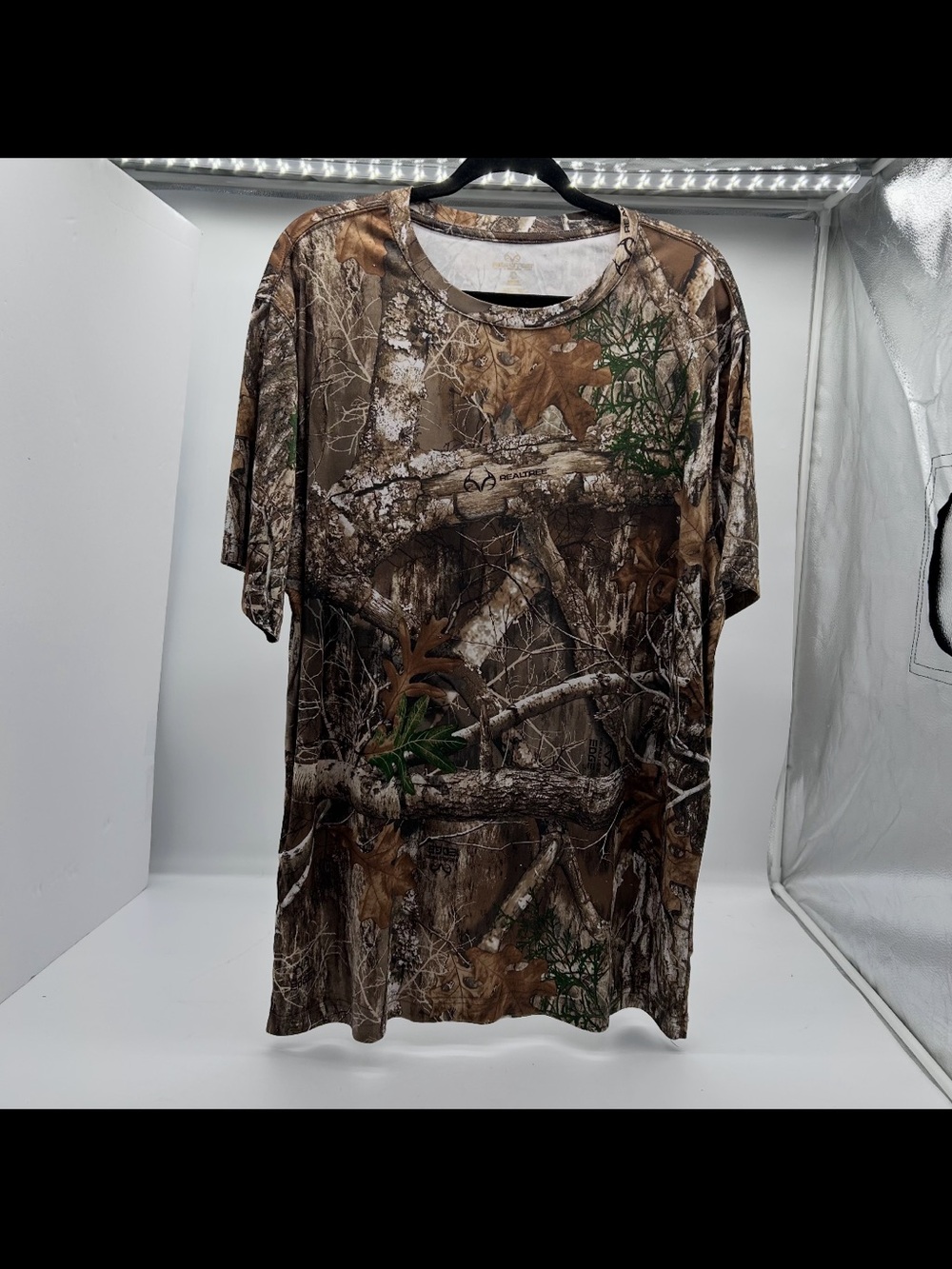 Realtree Men's Camo Short Sleeve Shirt - Brown/Green XL